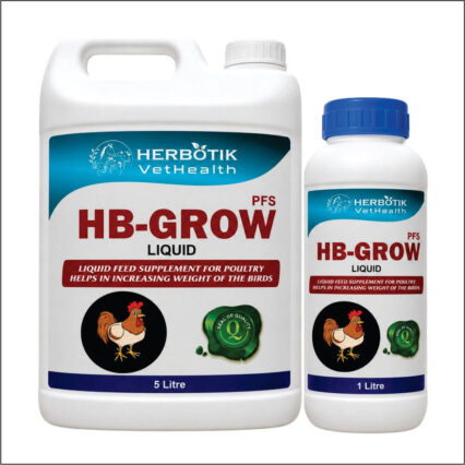 HB-Grow Liquid (Weight Booster) — Liquid Feed Supplement for Poultry Helps in Increasing Weight of the Birds